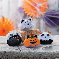 Mini Halloween Stuffed Cats in Ghost Costumes - 12 Pc.
