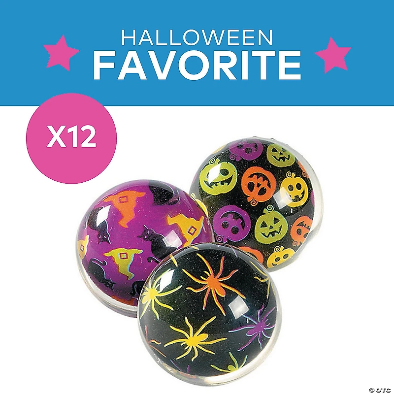 Mini Iconic Halloween Bouncy Ball Assortment - 12 Pc.