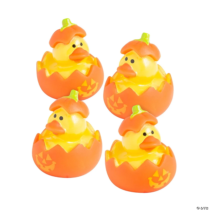 Mini Jack-O'-Lantern Rubber Ducks - 12 Pc.