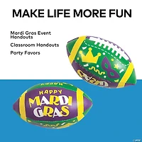 Mini Mardi Gras Footballs - 12 Pc.