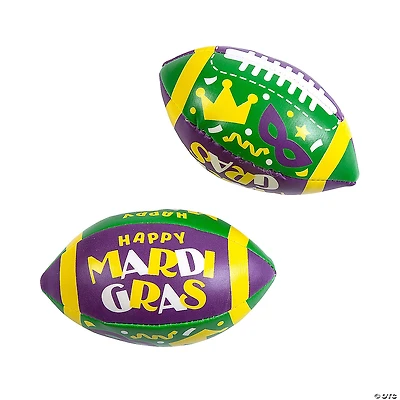 Mini Mardi Gras Footballs - 12 Pc.
