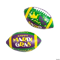 Mini Mardi Gras Footballs - 12 Pc.