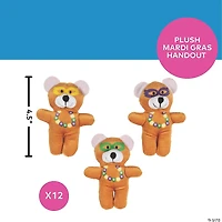 Mini Mardi Gras Stuffed Bears - 12 Pc.