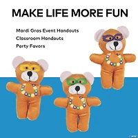 Mini Mardi Gras Stuffed Bears - 12 Pc.