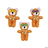 Mini Mardi Gras Stuffed Bears - 12 Pc.