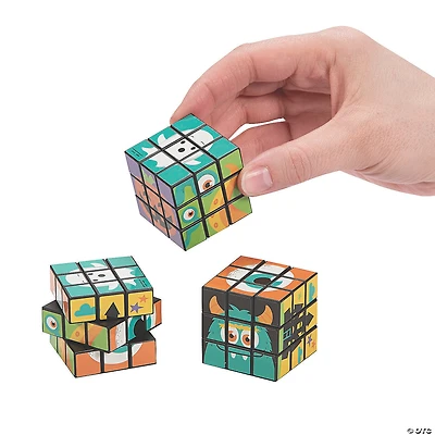 Mini Monster Puzzle Cubes - 12 Pc.