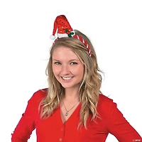 Mini Santa Hat Headbands - 6 Pc.