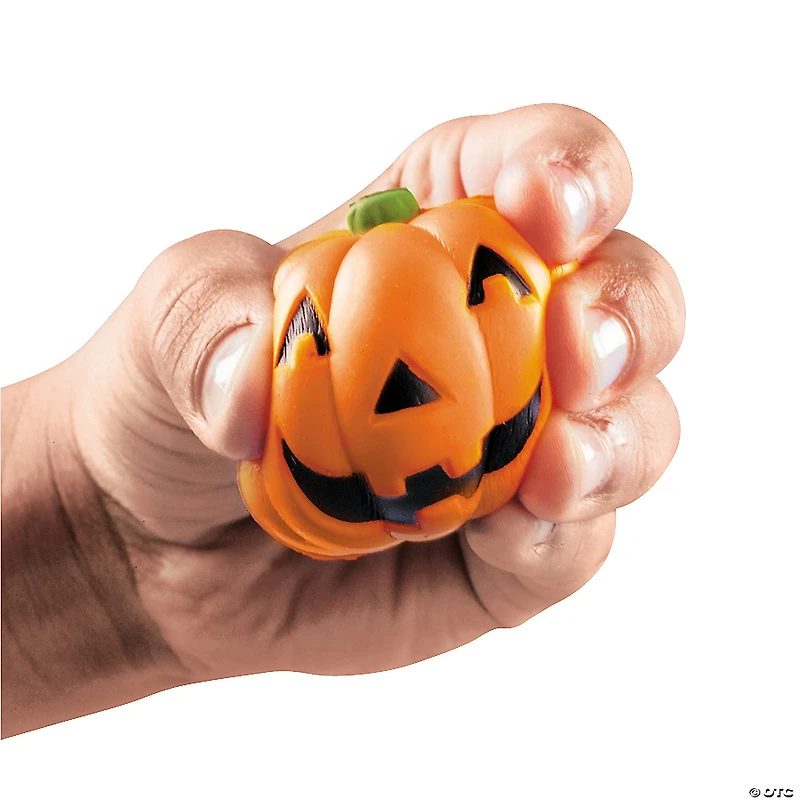 Mini Squeeze Jack-O’-Lantern Stress Toys - 24 Pc.