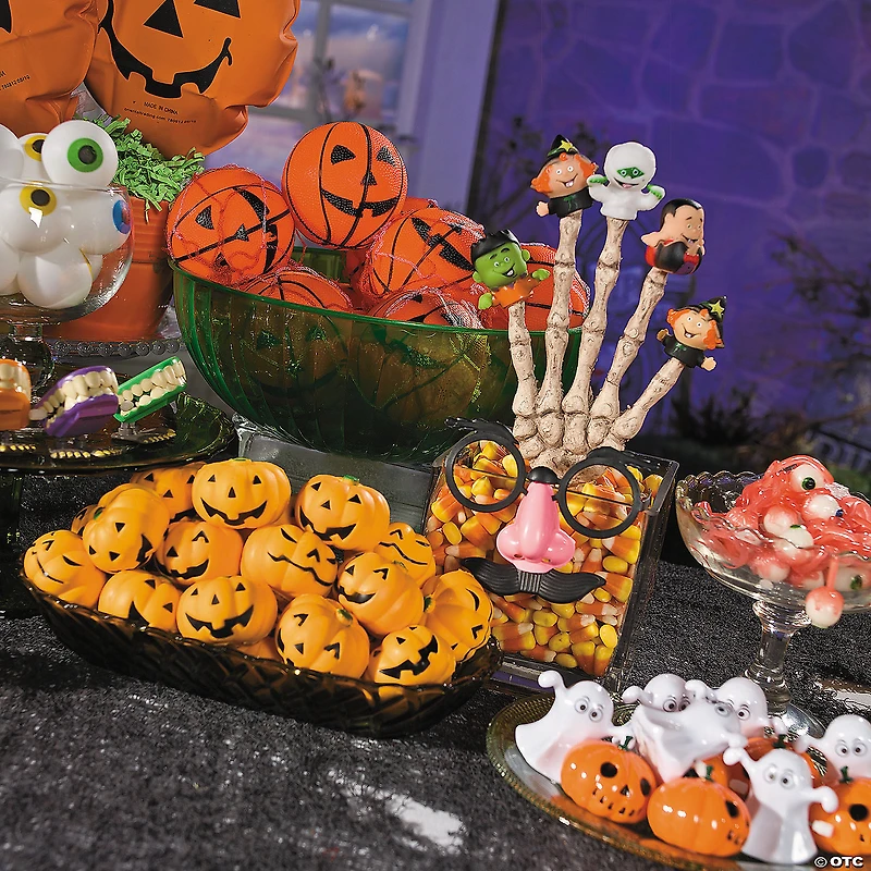 Mini Squeeze Jack-O’-Lantern Stress Toys - 24 Pc.