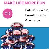 Mini Stars & Stripes Footballs - 12 Pc.