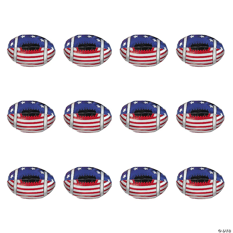 Mini Stars & Stripes Footballs - 12 Pc.