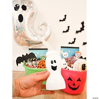 Molded Ghost Cups with Straws - 12 Pc.