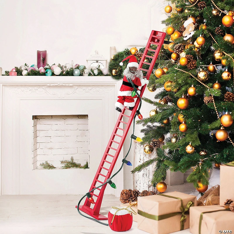 Mr. Christmas Climbing African American Santa