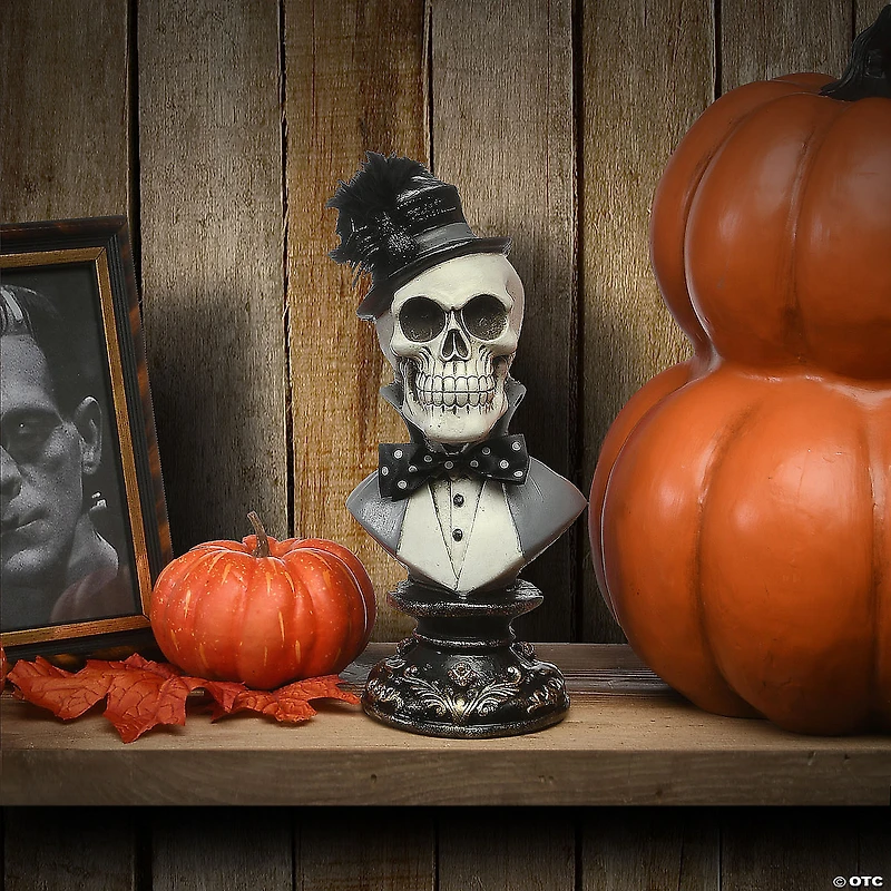 National Tree Company 10 in. Dapper Skull Bust