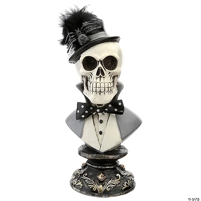 National Tree Company 10 in. Dapper Skull Bust