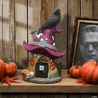 National Tree Company 10 in. Purple Hat Haunted House with LED Light