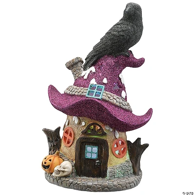 National Tree Company 10 in. Purple Hat Haunted House with LED Light