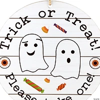 National Tree Company 11" Halloween Hanging Sign, Double Sided "Trick or Treat" and "Out of Candy"