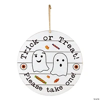 National Tree Company 11" Halloween Hanging Sign, Double Sided "Trick or Treat" and "Out of Candy"