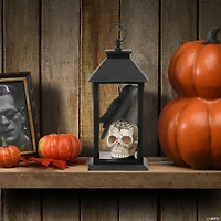 National Tree Company 11 in. Crow and Skull Lantern with LED Light