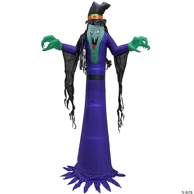 National Tree Company 12 ft Inflatable Halloween  Witch, 4 White LED Lights- UL