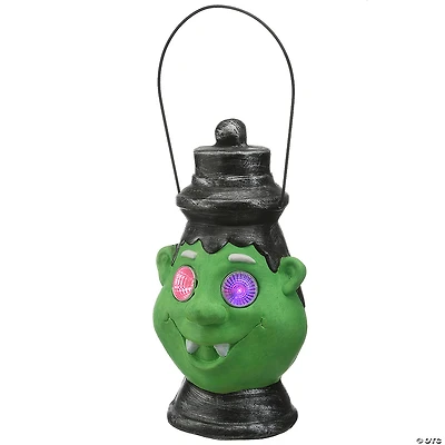 National Tree Company 12" Green Ghoul Lantern with LED Lights