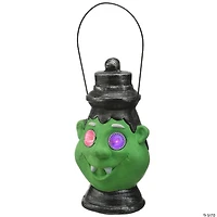 National Tree Company 12" Green Ghoul Lantern with LED Lights