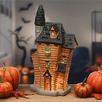 National Tree Company 12 in. Haunted House with Tower and LED Light