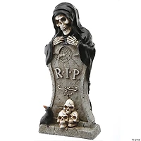 National Tree Company 12 in. Tombstone and Skeleton Reaper