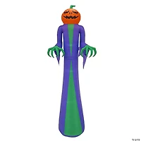 National Tree Company 12ft Inflatable Halloween Pumpkin Ghost, 4 White LED lights- UL
