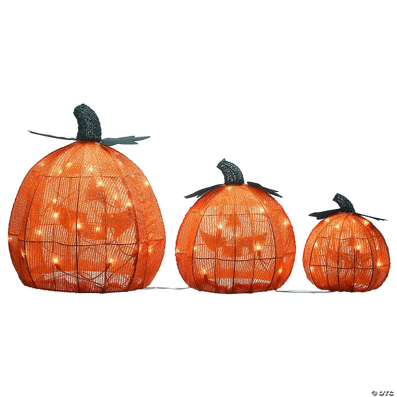 National Tree Company 15 in. Pre-Lit Jack-O-Lantern Trio