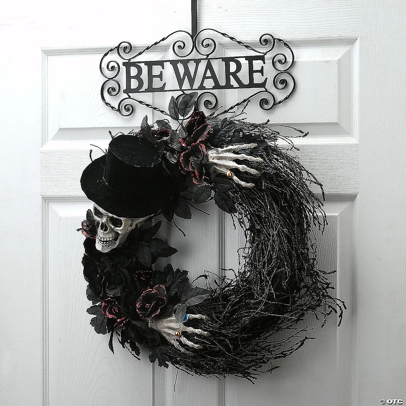 National Tree Company 16 in. Halloween "Beware" Wreath Hanger