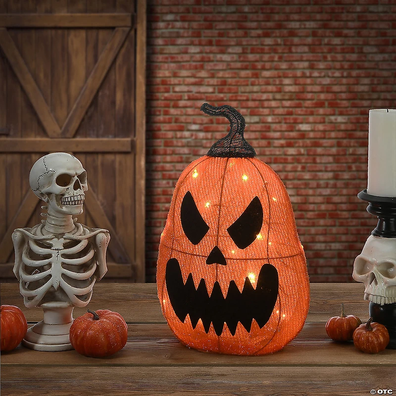 National Tree Company 16 in. Pre-Lit Scary Jack-O-Lantern