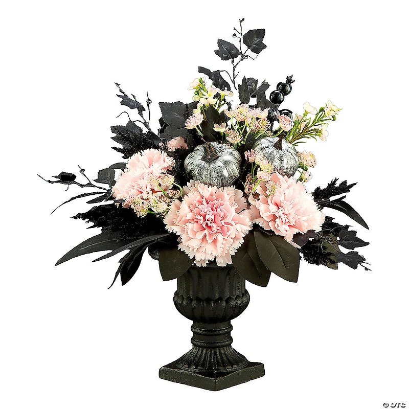 National Tree Company 17" Artificial Pretty Morbid Pink Carnation Centerpiece