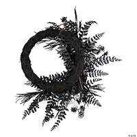 National Tree Company 18" Artificial Deep Purple Fern Sakura Halloween Half Wreath