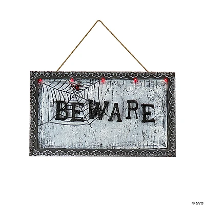 National Tree Company 18 in. Animated Halloween Door Sign, Sound Activated
