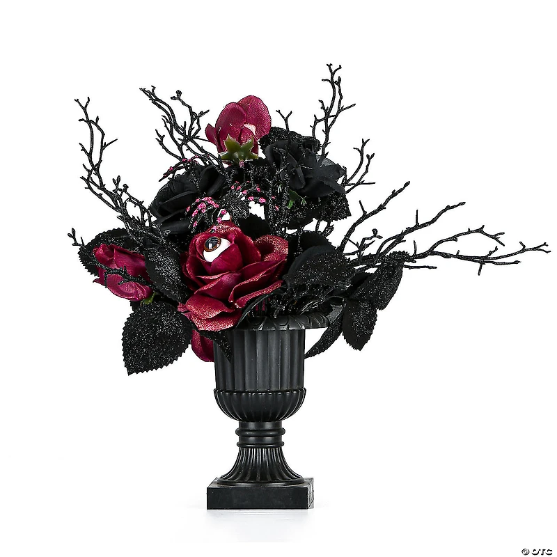 National Tree Company 18 in. Halloween Black Rose Plant