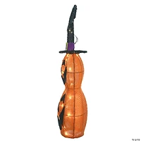 National Tree Company 19 in. Pre-Lit Stacked Pumpkins in Witch’s Hat