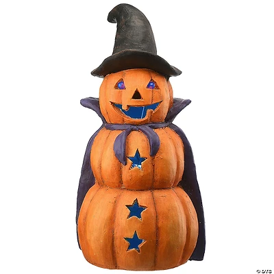 National Tree Company 19 in. Three-Tiered Pumpkin with LED Light