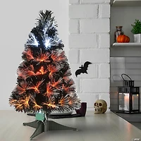 National Tree Company ft. Black Fiber Optic Tree with Candy Corn Color Lights