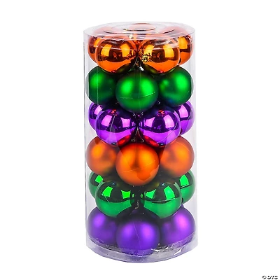 National Tree Company 2" Hanging Ball Ornament Set - Orange, Gree, Purple (Set of 30)