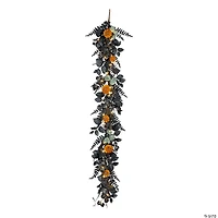 National Tree Company 20" Artificial Halloween Garland with Pumpkins, 30 Warm White LED Lights, Battery Operated