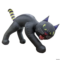 National Tree Company 20 ft Inflatable Halloween Black Cat, 4 Red LED Lights- UL