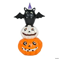 National Tree Company 22 in. Pre-Lit Bat Standing on Pumpkins