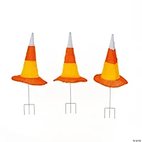 National Tree Company 23 in. Pre-Lit Candy Corn Witch’s Hat Garden Stakes