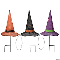 National Tree Company 23 in. Pre-Lit Multicolor Witch’s Hat Garden Stakes