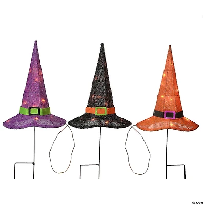 National Tree Company 23 in. Pre-Lit Multicolor Witch’s Hat Garden Stakes