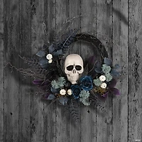 National Tree Company 24" Artificial Halloween Skull Half Wreath
