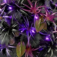 National Tree Company 24" Artificial Scare in the Air Halloween Potted Plant, 30 Purple LED Lights, Battery Operated