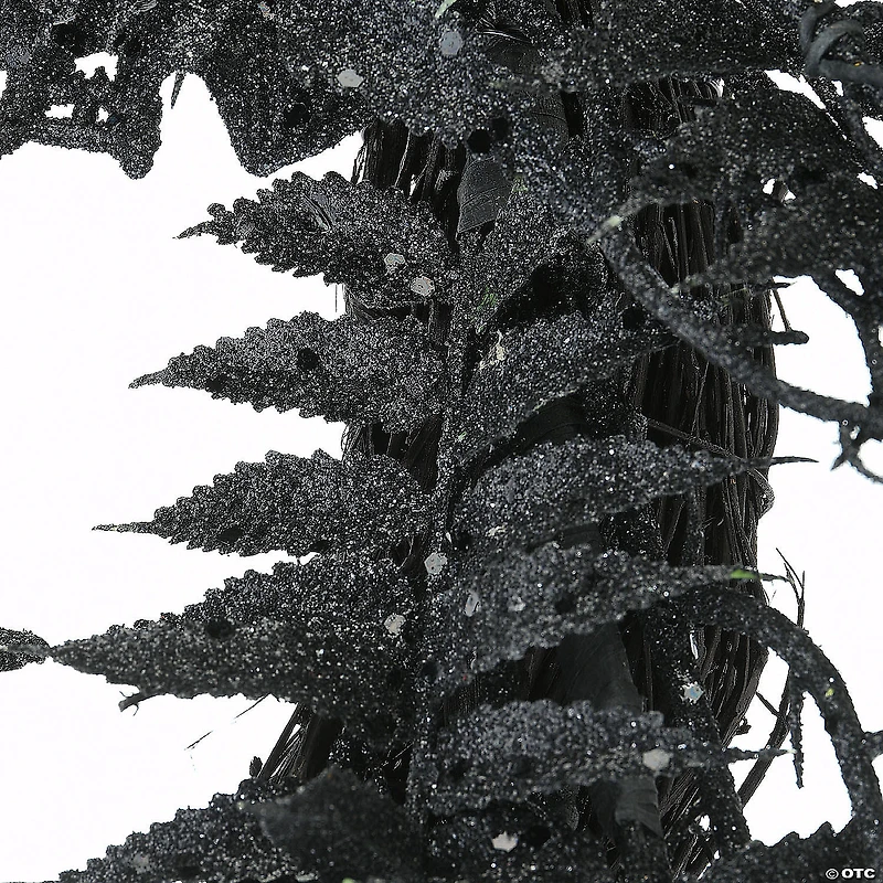 National Tree Company 24 in. Halloween Black Fern and Bats Wreath